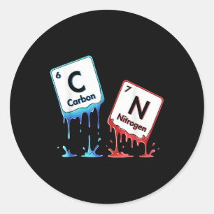 Sticker Rond 6 7 Tableau périodique Mème Science Chimie6 7 Péri