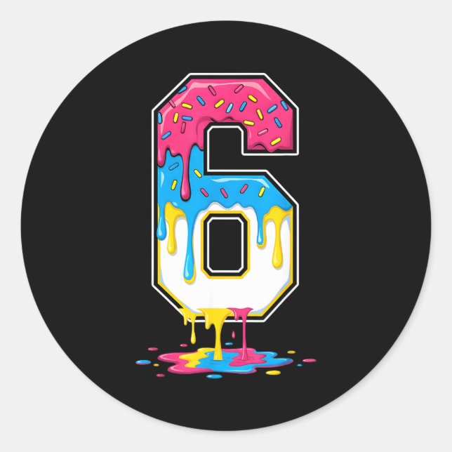Sticker Rond 6 Number Seven Team Srts Ice Cream Drip Matching V (Devant)