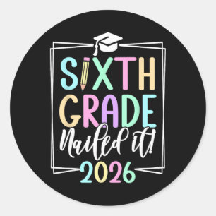 Sticker Rond 6e 2026 Remise des diplômes de sixième année 