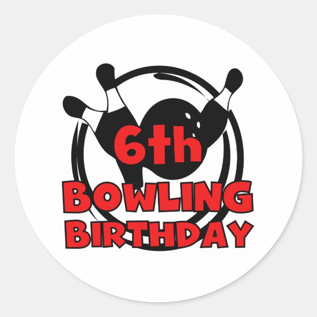 Sticker Rond 6e anniversaire de Bowling (Devant)