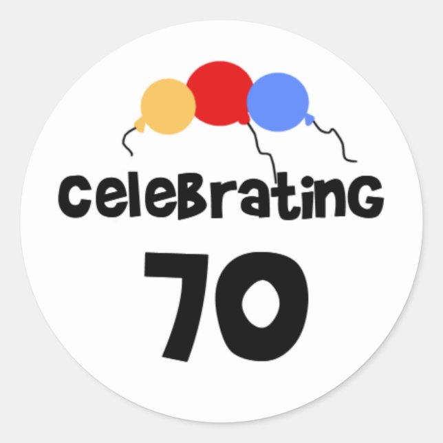 Sticker Rond 70 ans de fête (Devant)