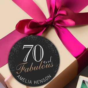 Sticker Rond 70 et fabuleux Elegant Black 70e anniversaire