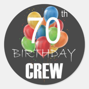 Sticker Rond 70e Anniversaire Équipe 70 Groupe d'équipage