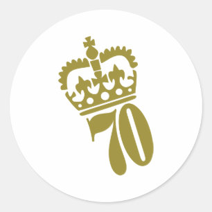 Sticker Rond 70e anniversaire - Numéro - Soixante-dix