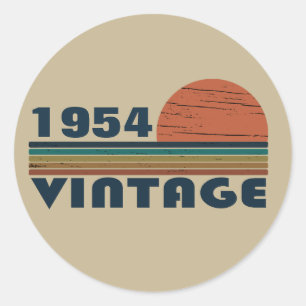 Sticker Rond 70e anniversaire vintage personnalisé