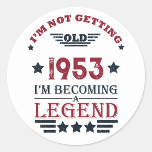 Sticker Rond 70e anniversaire vintage personnalisé