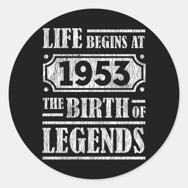 Sticker Rond 72 Ans 1953 Naissance De La Légende 72E Anniversai (Devant)