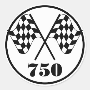 Sticker Rond 750 drapeaux Checkered