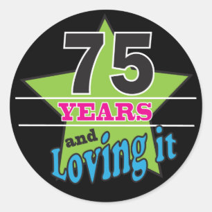 Sticker Rond 75 ans et aimer   75e anniversaire