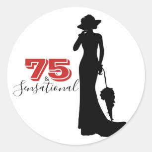 Sticker rond 75 et SENSATIONNEL 75e anniversaire