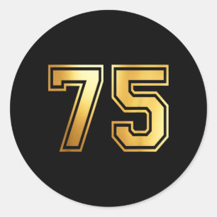 Sticker Rond 75 Numéro Soixante-Quinze Équipe Sports Graphique