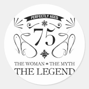Sticker Rond 75e anniversaire pour les femmes