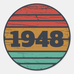 Sticker Rond 75e anniversaire vintage personnalisé