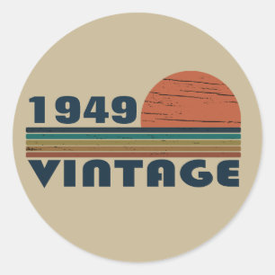 Sticker Rond 75e anniversaire vintage personnalisé
