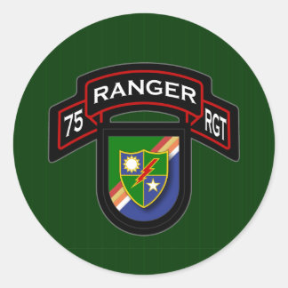Sticker Rond 75th Ranger Rgt - scroll & flash