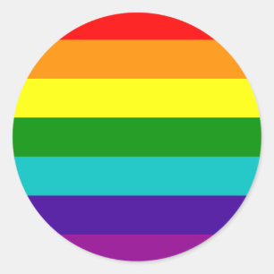 Sticker Rond 7 bandes Stick Gay pride arc-en-ciel
