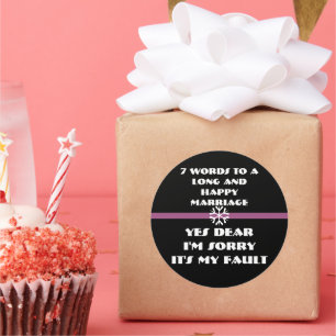 Sticker Rond 7 Mots Pour Un Mariage Long Et Heureux