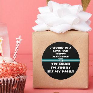 Sticker Rond 7 Mots Pour Un Mariage Long Et Heureux