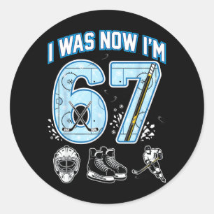 Sticker Rond 7e anniversaire J'avais 6 ans Je suis 7 Six Sept 6