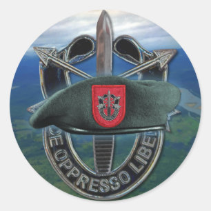 Sticker Rond 7e groupe des forces spéciales Green Berets vétéri