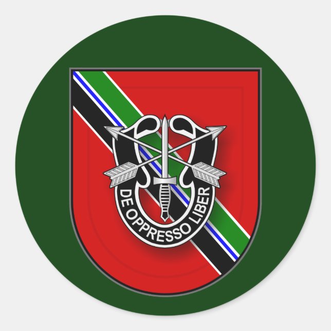 Sticker Rond 7e SFG(A) - Service en Afghanistan UA (Devant)
