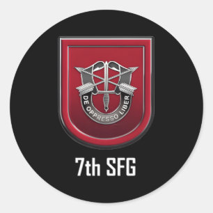 Sticker Rond 7E Unité Flash Des Forces Spéciales Sfg Beret