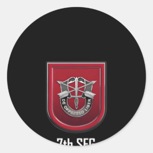 Sticker Rond 7E Unité Flash Des Forces Spéciales Sfg Beret