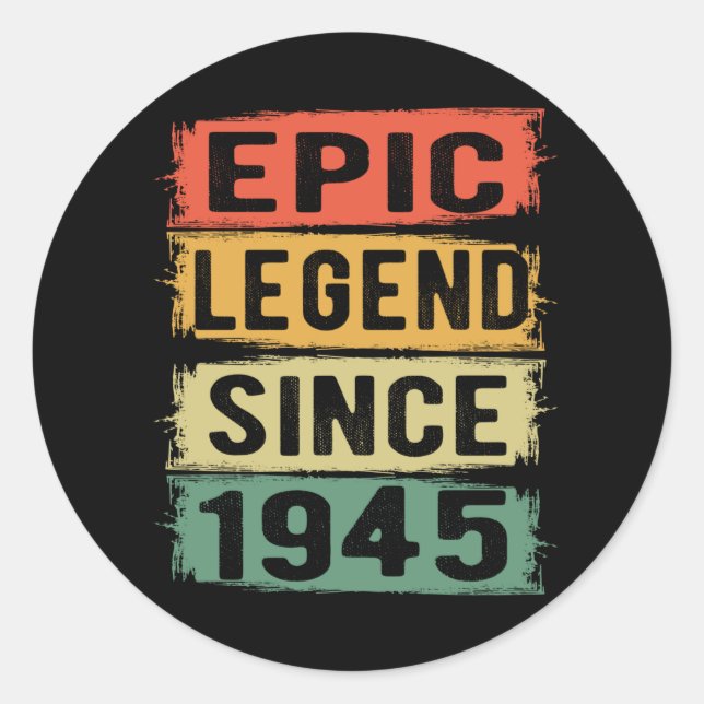 Sticker Rond 80 ans Anniversaire 1945 Epic Légende 80e annivers (Devant)