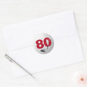 Sticker Rond 80e anniversaire Golf Ball Design