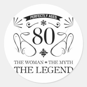 Sticker Rond 80e anniversaire pour les femmes