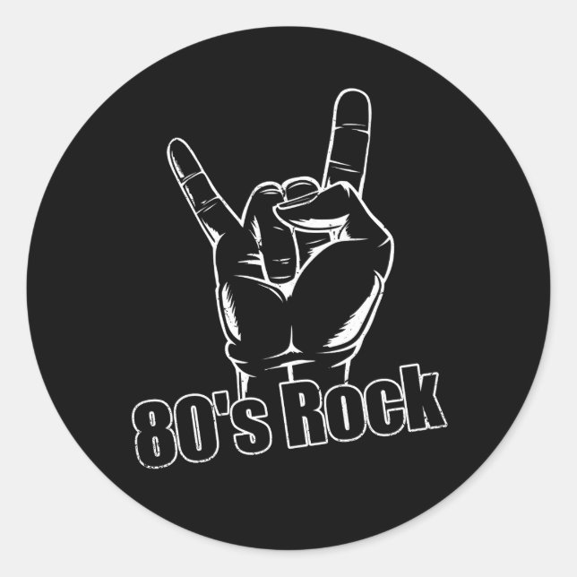 Sticker Rond 80s 90s Rock Band Rock Concert Audience Musique à  (Devant)