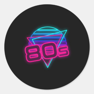 Sticker Rond 80s Vintage 1980 Retro 80s Lover 80s costume