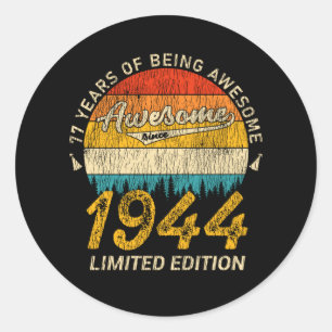 Sticker Rond 81 Ans Anniversaire 1944 Magnifique 81e anniversai