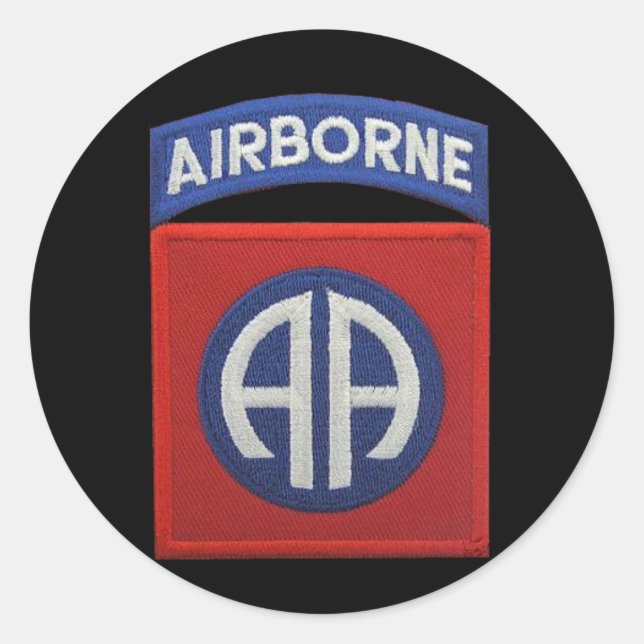 Sticker Rond 82e ABN Vettes Vettes LRRP pour vétérans de la Div (Devant)