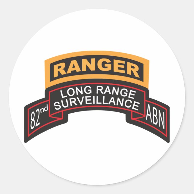 Sticker Rond 82e Défilement LRS aéroporté, onglet Ranger (Devant)