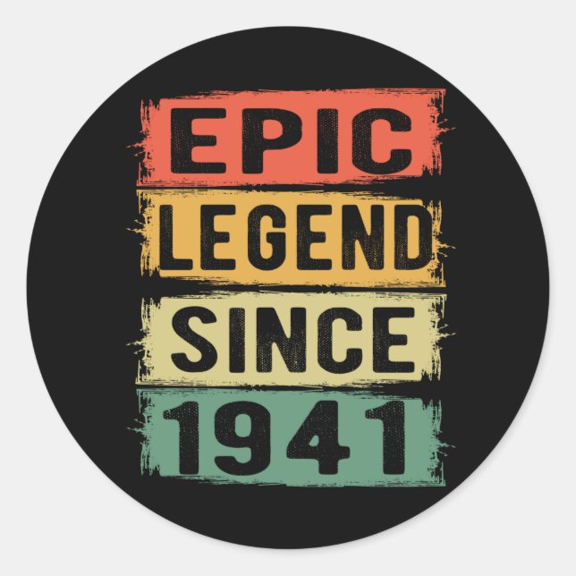 Sticker Rond 84 Ans Anniversaire 1941 Légende épique 84e annive (Devant)