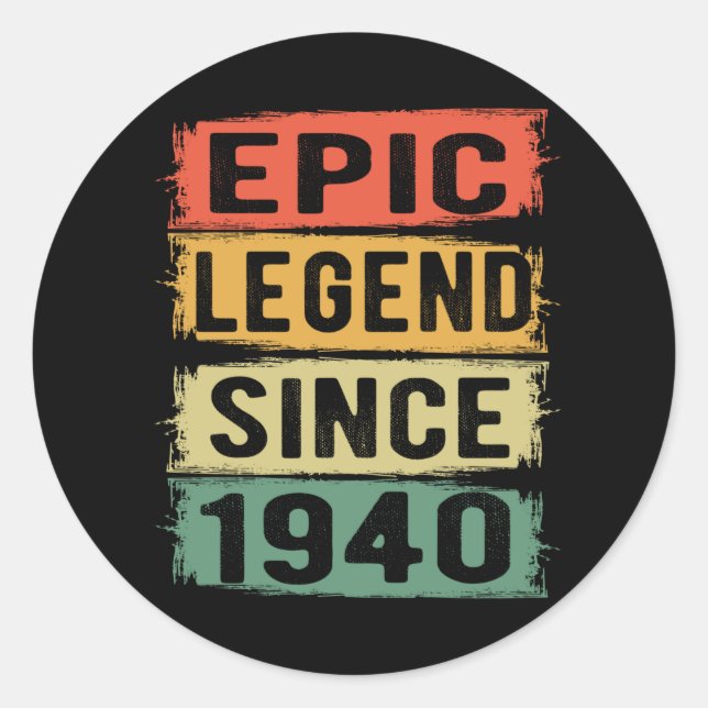 Sticker Rond 85 ans Anniversaire 1940 Epic Légende 85e annivers (Devant)