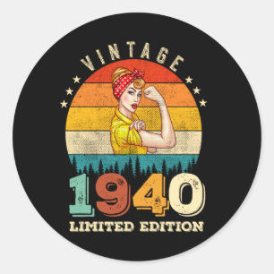 Sticker Rond 85 ans Anniversaire 1940 Vintage 85e anniversaire 