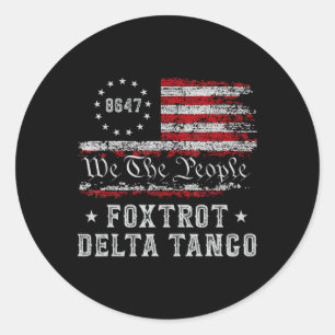 Sticker Rond 8647 Anti Trump Foxtrots Deltas Tangos Impeach 47