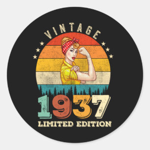 Sticker Rond 88 ans Anniversaire 1937 Vintage 88e anniversaire 