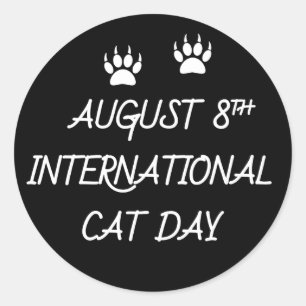 Sticker Rond 8 août Journée internationale du chat