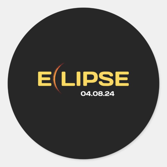 Sticker Rond 8 Avril 2024 Total Éclipse Solaire Parcours De Tot (Devant)
