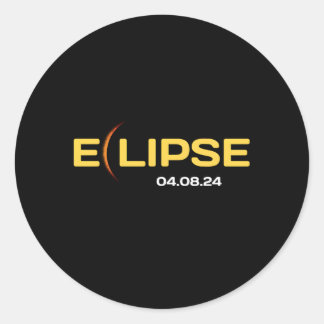 Sticker Rond 8 Avril 2024 Total Éclipse Solaire Parcours De Tot