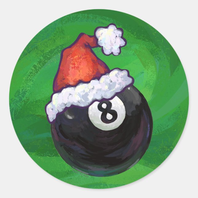 Sticker Rond 8 Bal Christmas Green (Devant)