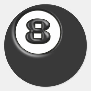 STICKER ROND 8 BALLE