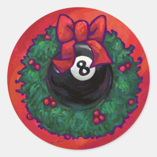 Sticker Rond 8 Balle Noël Roue