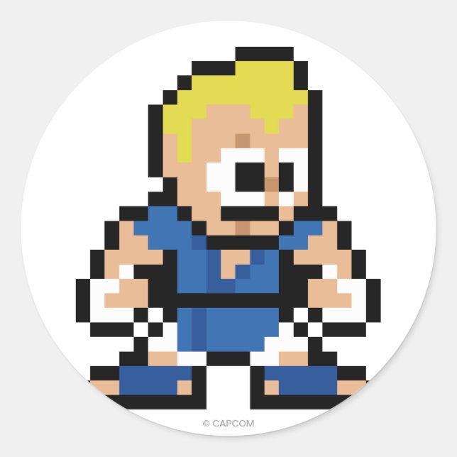 Sticker Rond 8 bits Abel (Devant)