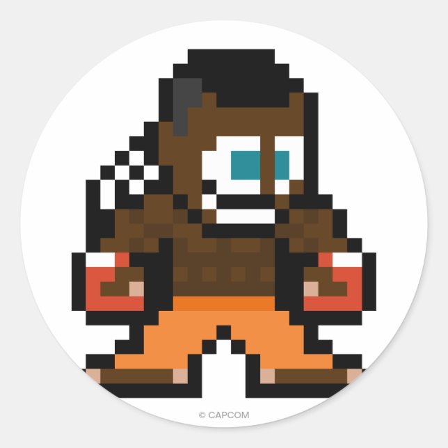 Sticker Rond 8 bits Deejay (Devant)