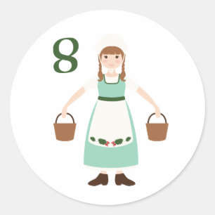 Sticker Rond 8 domestiques de lait