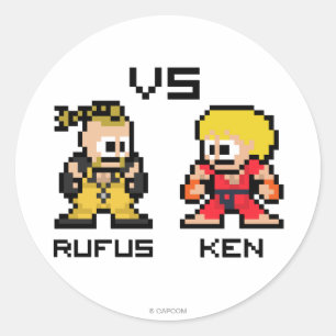 Sticker Rond 8bit Rufus CONTRE Ken
